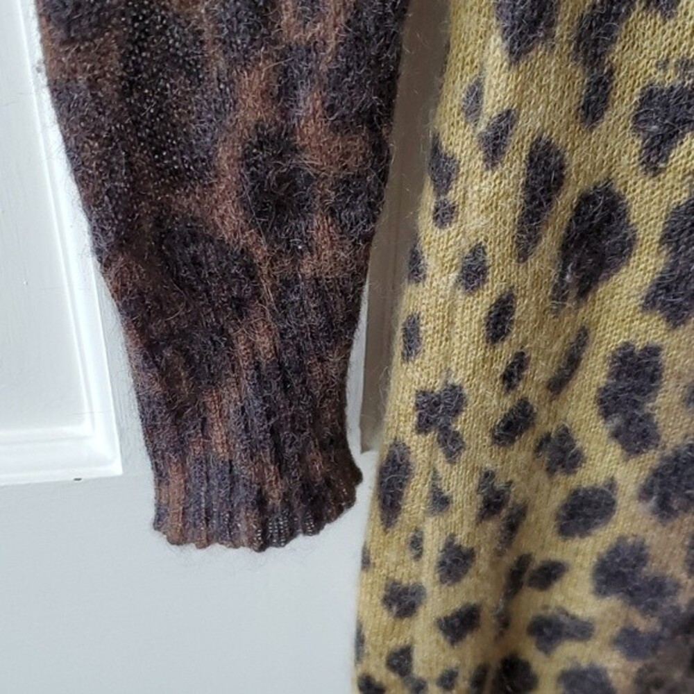 J. CREW LEOPARD WOOL SWEATER DRESS ANIMAL PRINT SIZE SMALL MOBWIFE COSTUME - Picture 3 of 12